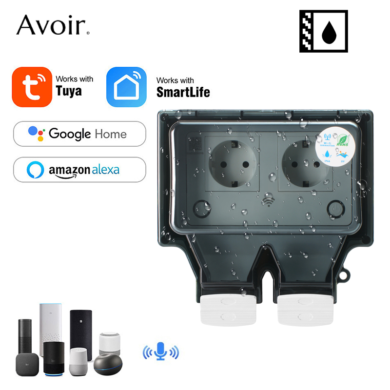 Smart Plug Outdoor Waterproof - Tuya-enchufes eléctricos de pared Ip66, toma