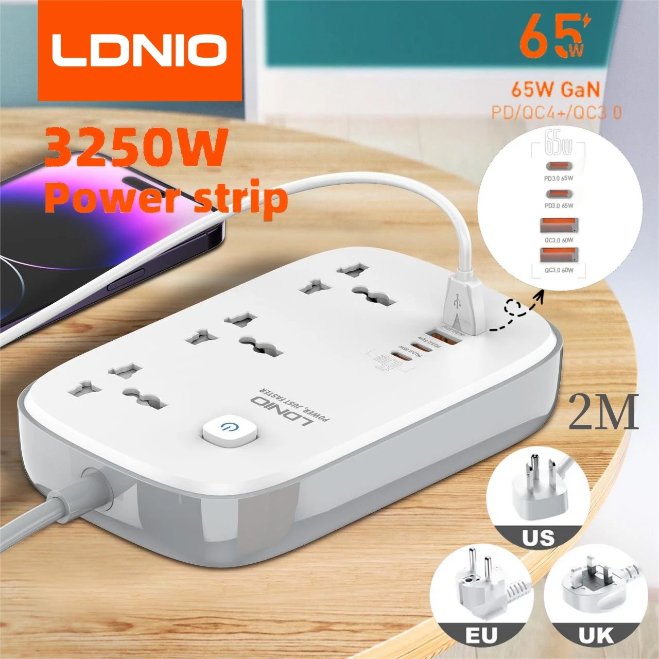 Smart Plug Surge Protector - LDNIO Regleta de alimentación universal con