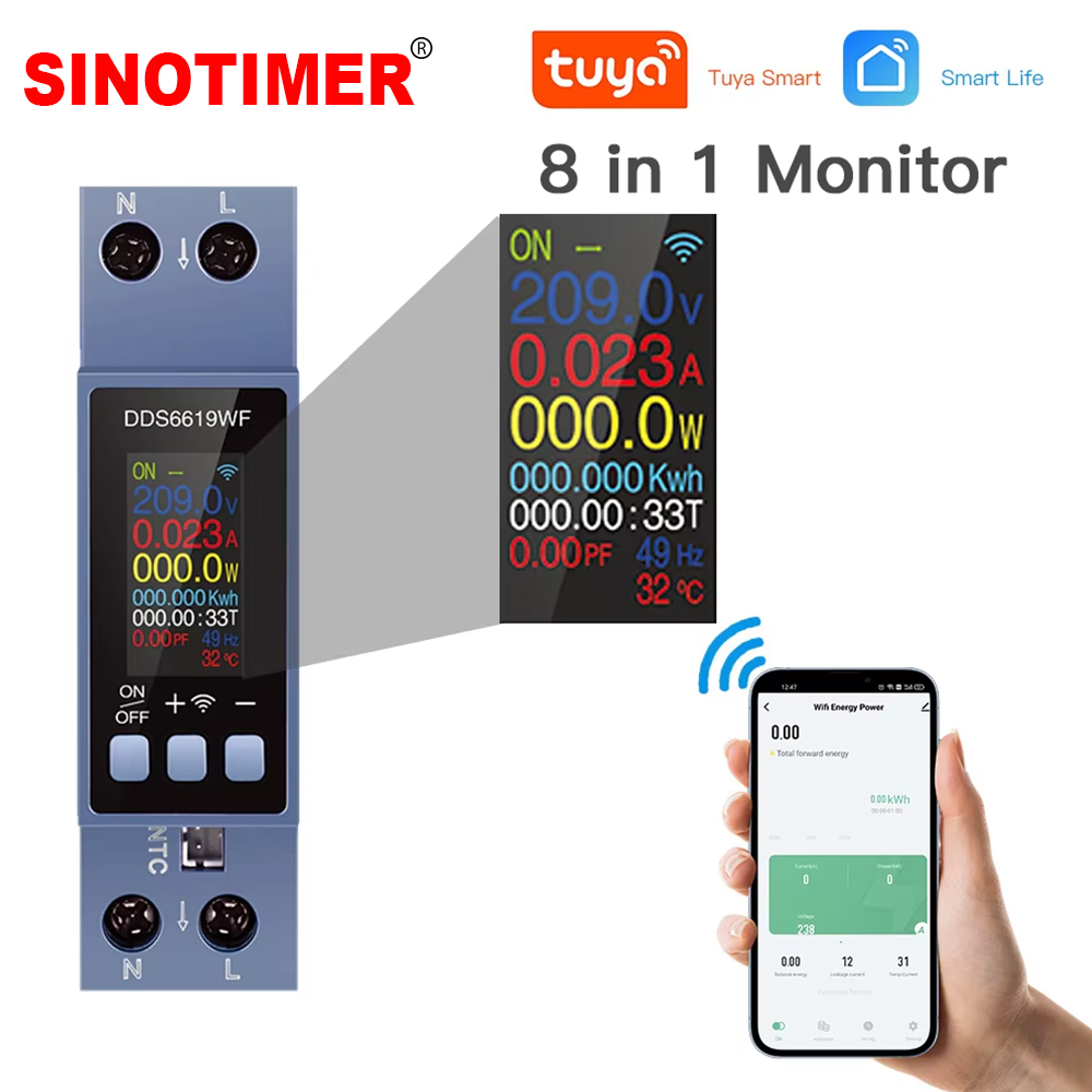 Energy Meter Din Rail Wifi - Medidor de Energía Inteligente 8 en