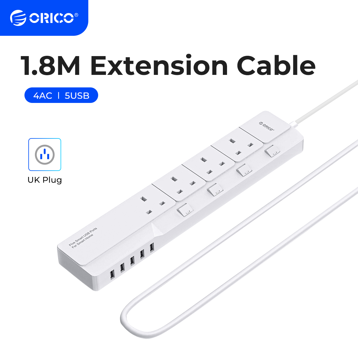 Smart Power Strip 4 Outlet Usb - ORICO-regleta de alimentación con 4 salidas