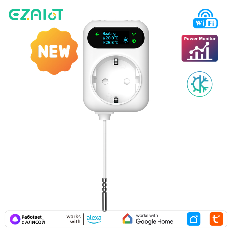 Smart Socket 16A Tuya App - Tuya wifi enchufe inteligente termostato enchufe