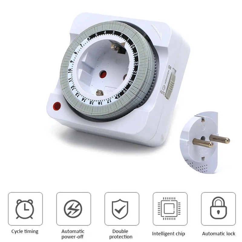 Smart Socket With Timer Countdown - Interruptor Temporizador Mecánico de 24 Horas,