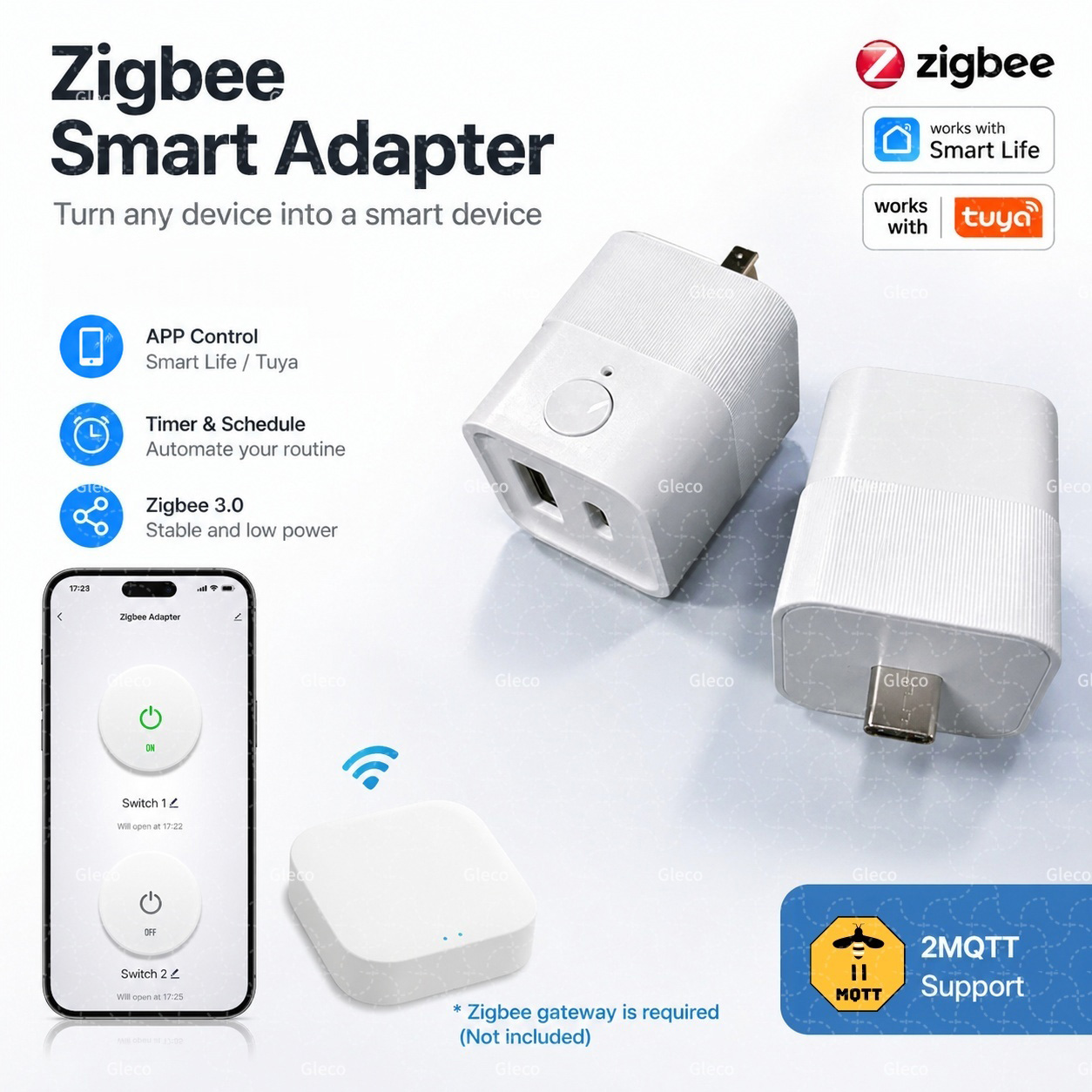 Smart Plug Matter Thread - Adaptador USB Zigbee Tuya, Enchufe de