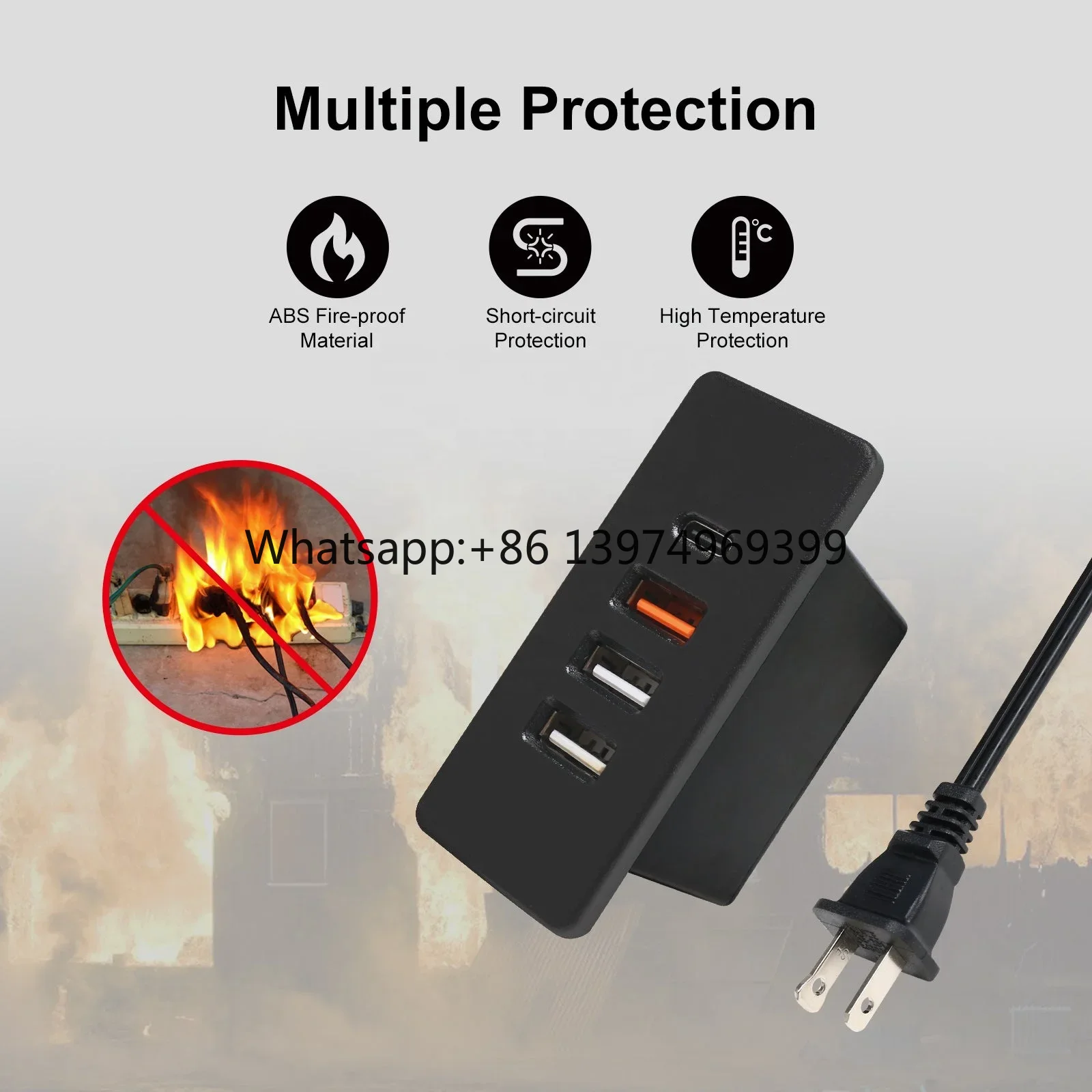 Smart Power Strip 4 Outlet Usb - Enchufe de alimentación USB C empotrado