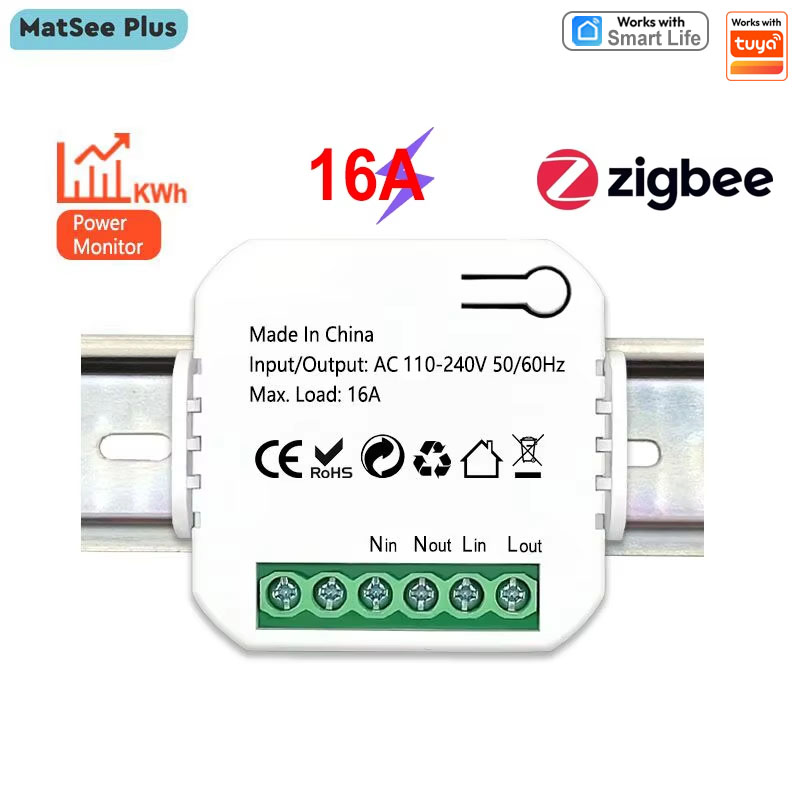 Smart Plug Mini Alexa Google - Interruptor Inteligente ZigBee con Monitor de