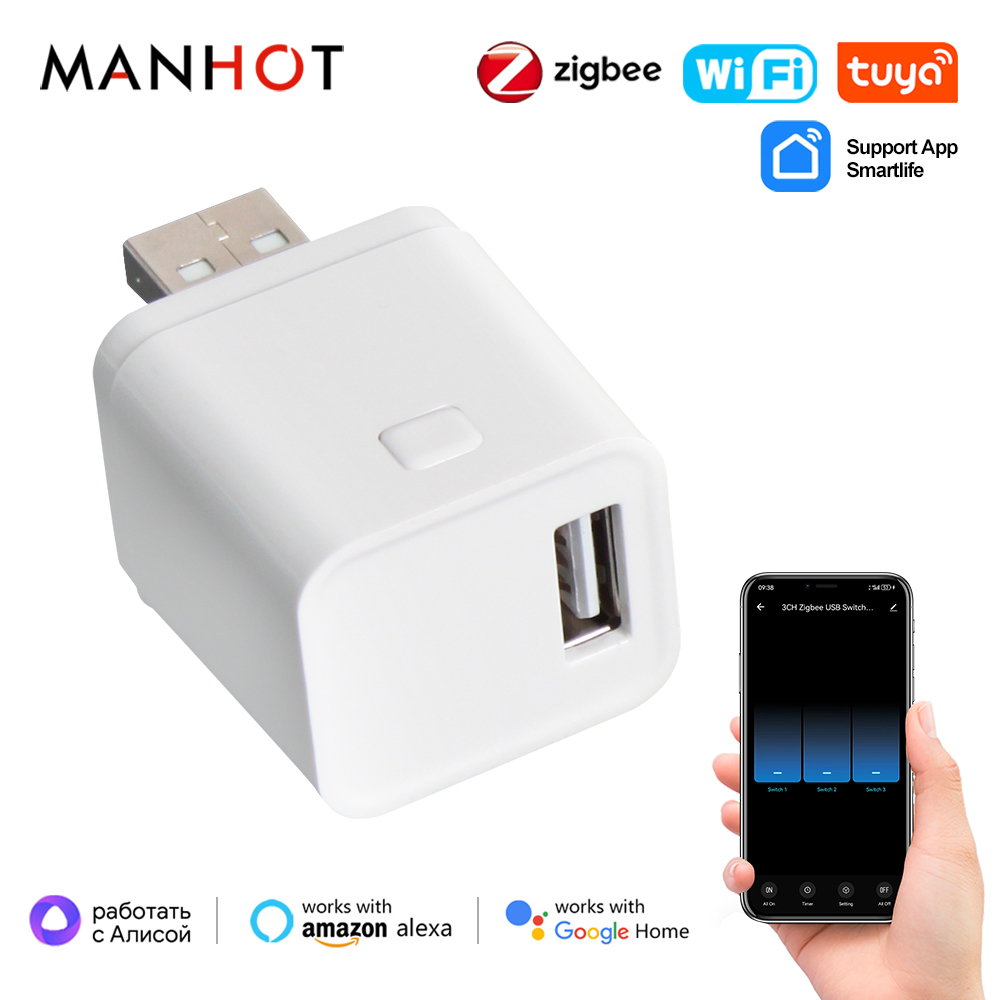 Smart Plug Mini Alexa Google - Tuya WiFi/Zigbee interruptor adaptador Micro USB