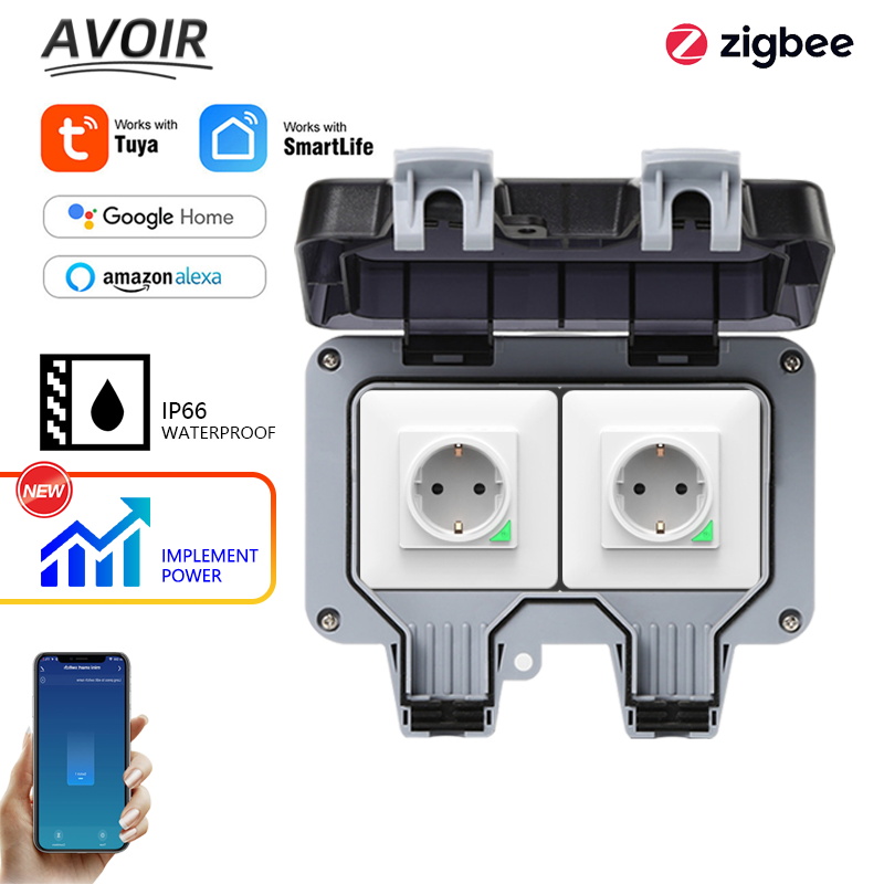 Smart Plug Outdoor Waterproof - Avoir Tuya Zigbee enchufes eléctricos IP66
