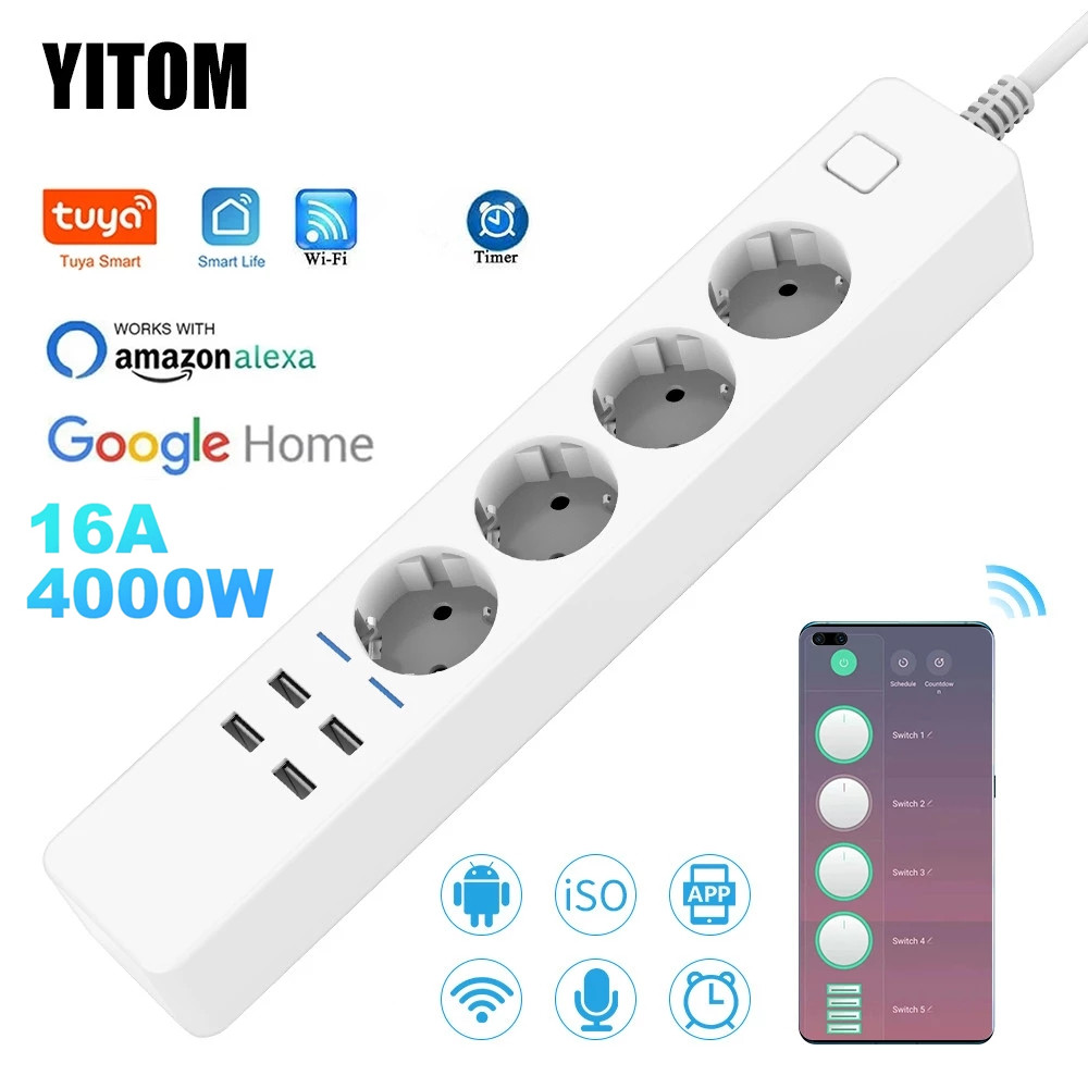 Smart Power Strip 4 Outlet Usb - Regleta inteligente Wifi 4 tomas de
