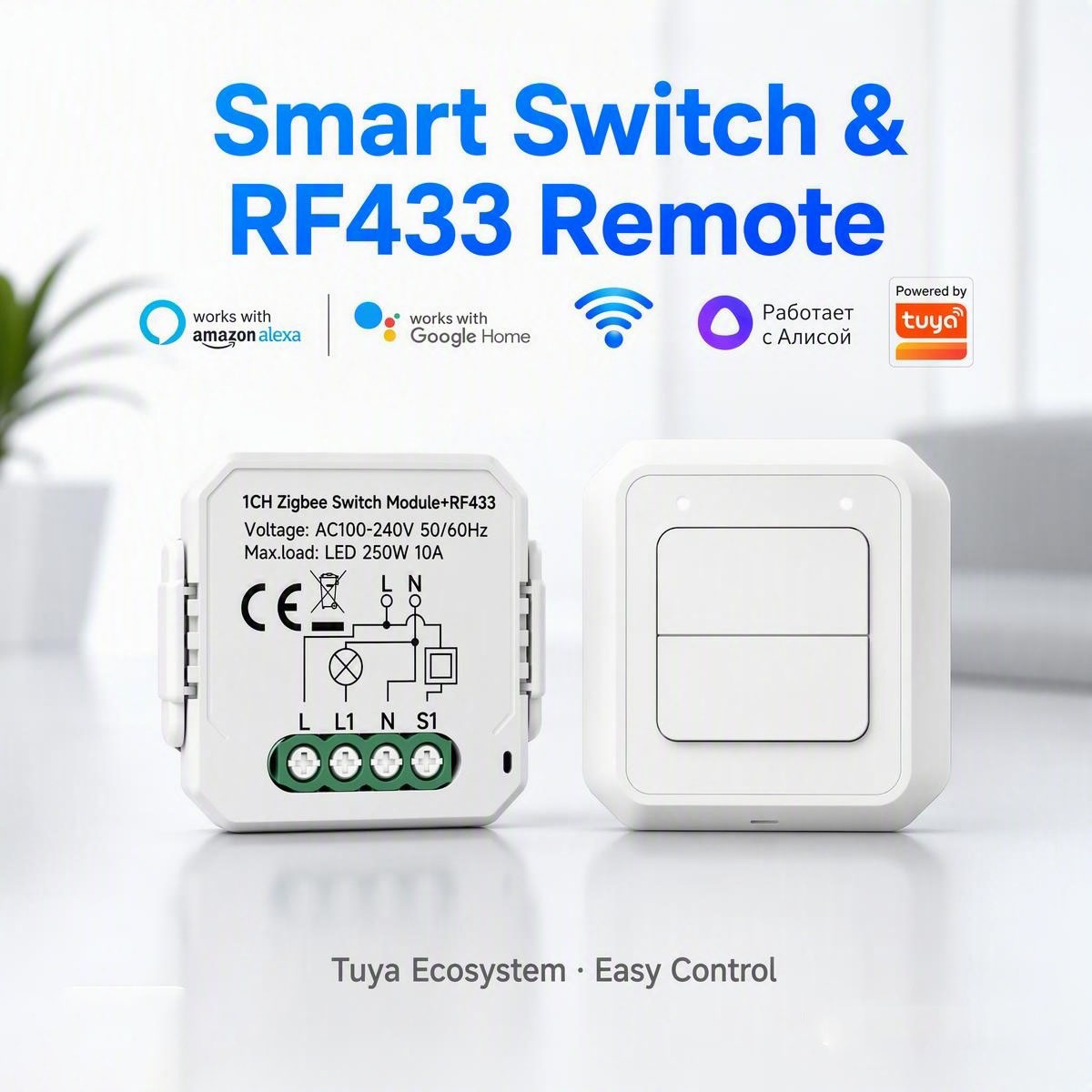 Smart Plug Mini Alexa Google - Módulo de Interruptor Inteligente Zigbee Tuya