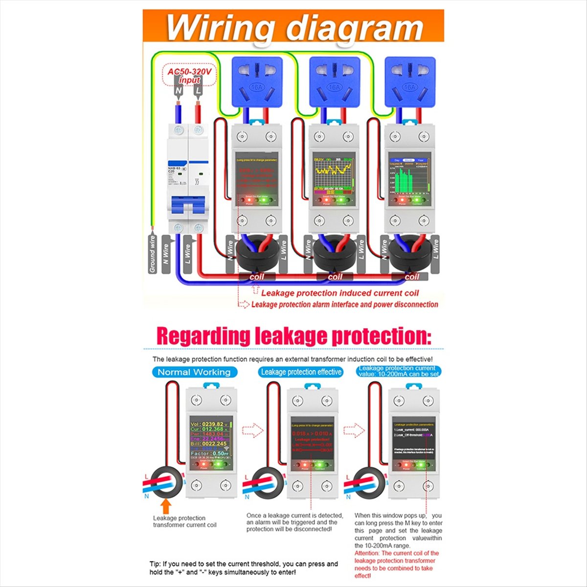 Energy Meter Din Rail Wifi - Medidor de Energía Inteligente WiFi Tuya