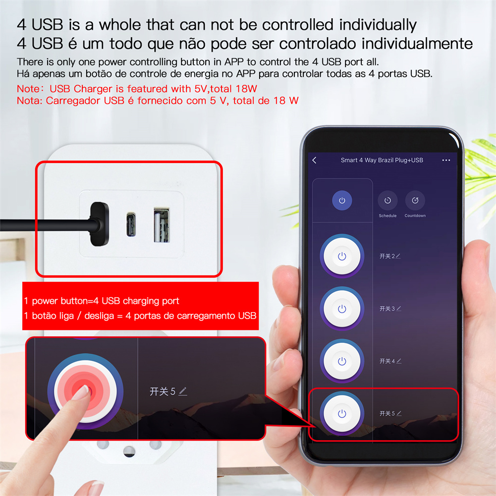 Tira de Alimentación inteligen - Smart Power Strip 4 Outlet Usb reseña y precio
