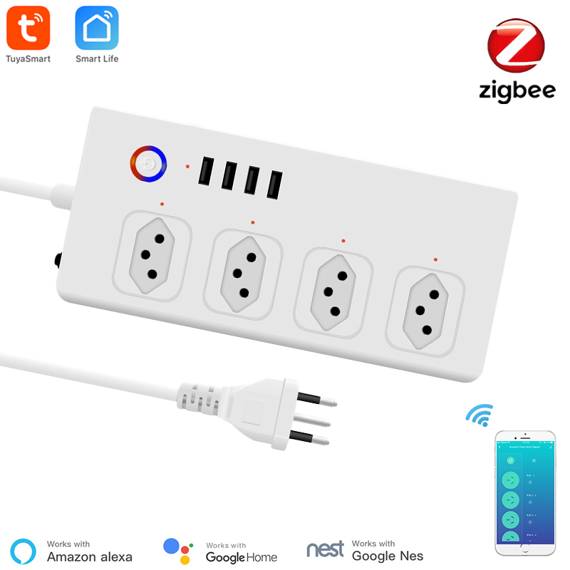 Regleta inteligente Zigbee de  - Smart Power Strip 4 Outlet Usb reseña y precio