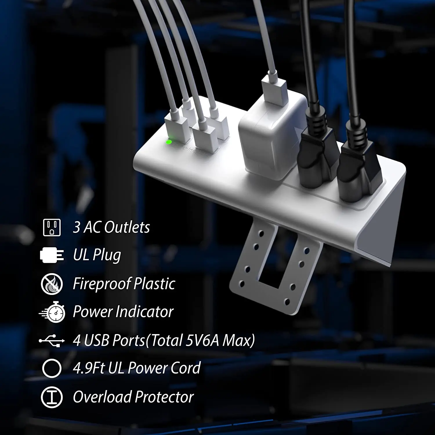 Barra de alimentación para esc - Smart Power Strip 4 Outlet Usb reseña y precio