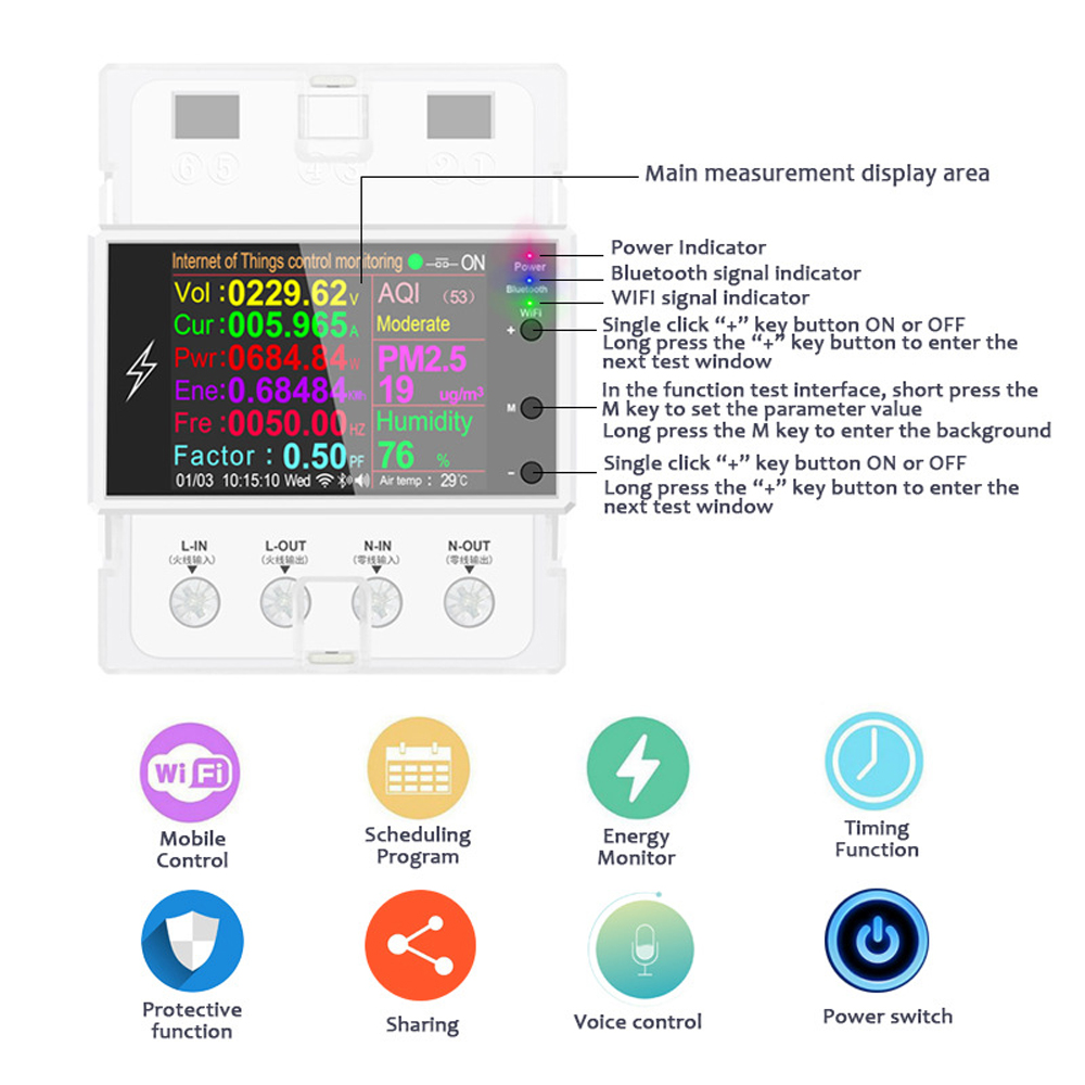 AT4PW WIFI Din Rail medidor de - Energy Meter Din Rail Wifi reseña y precio