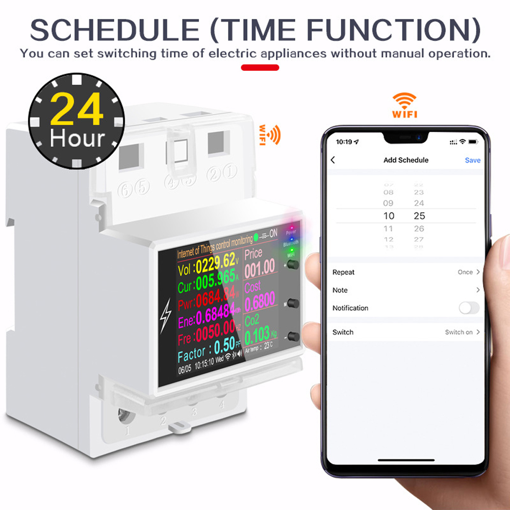 AT4PW WIFI Din Rail medidor de - Energy Meter Din Rail Wifi reseña y precio