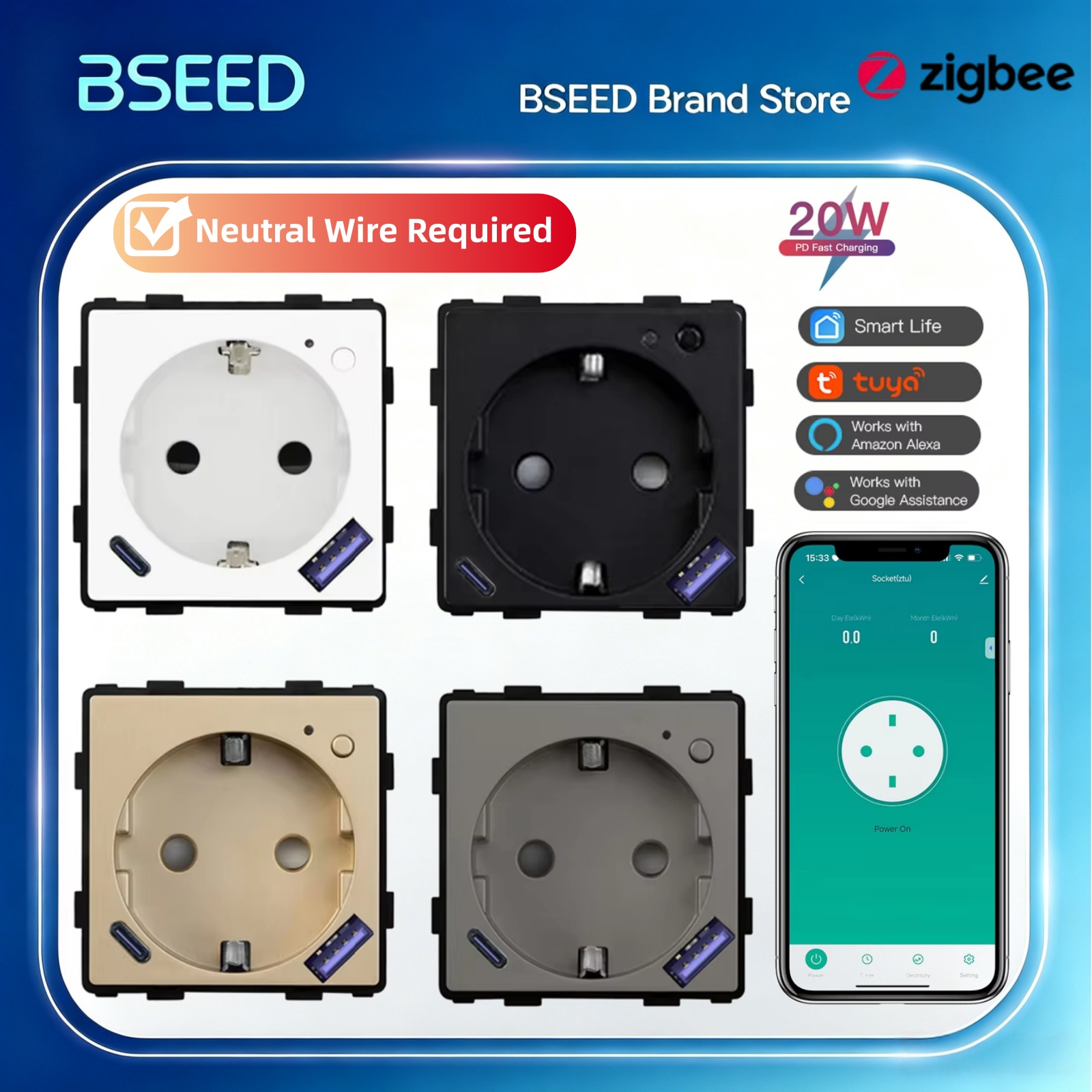 BSEED Zigbee-enchufe inteligen - Smart Plug Zigbee 16A reseña y precio
