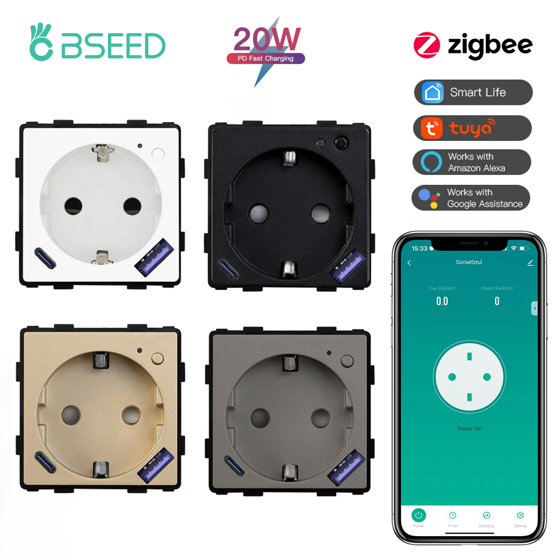 BSEED Zigbee-enchufe inteligen - Smart Plug Zigbee 16A reseña y precio