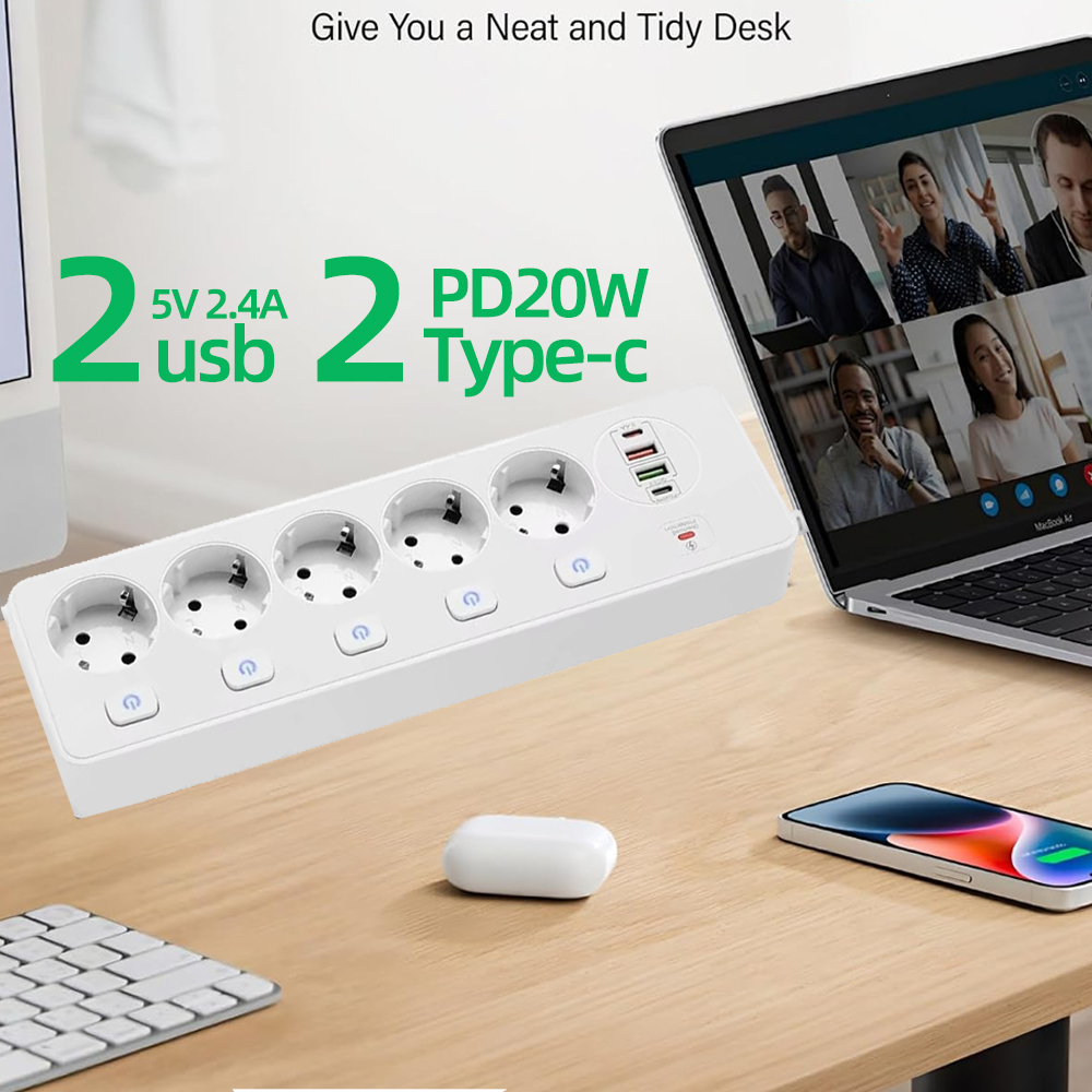 Toma de corriente inteligente  - Smart Power Strip 4 Outlet Usb reseña y precio