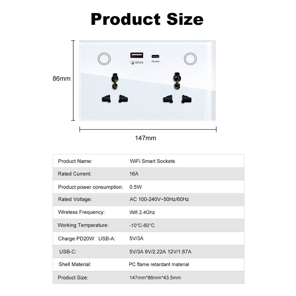 Enchufe inteligente WiFi con a - Smart Socket 16A Tuya App reseña y precio