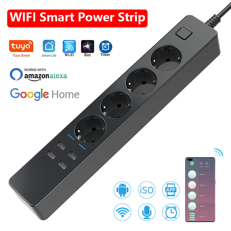 Enchufe Inteligente WIFI con 4 - Smart Power Strip 4 Outlet Usb reseña y precio
