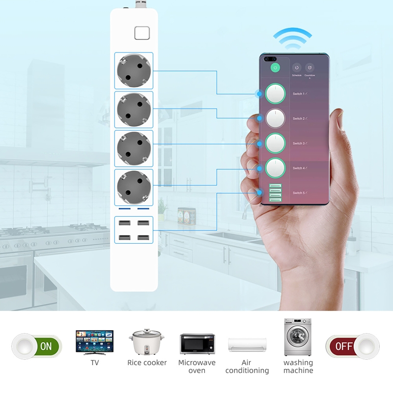 Enchufe Inteligente WIFI con 4 - Smart Power Strip 4 Outlet Usb reseña y precio