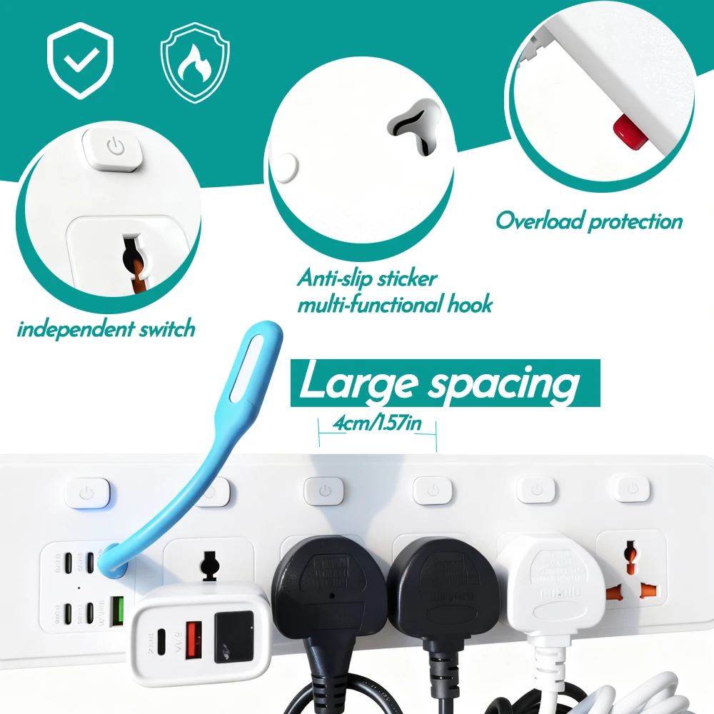 Toma de extensión de regleta U - Smart Plug Surge Protector reseña y precio