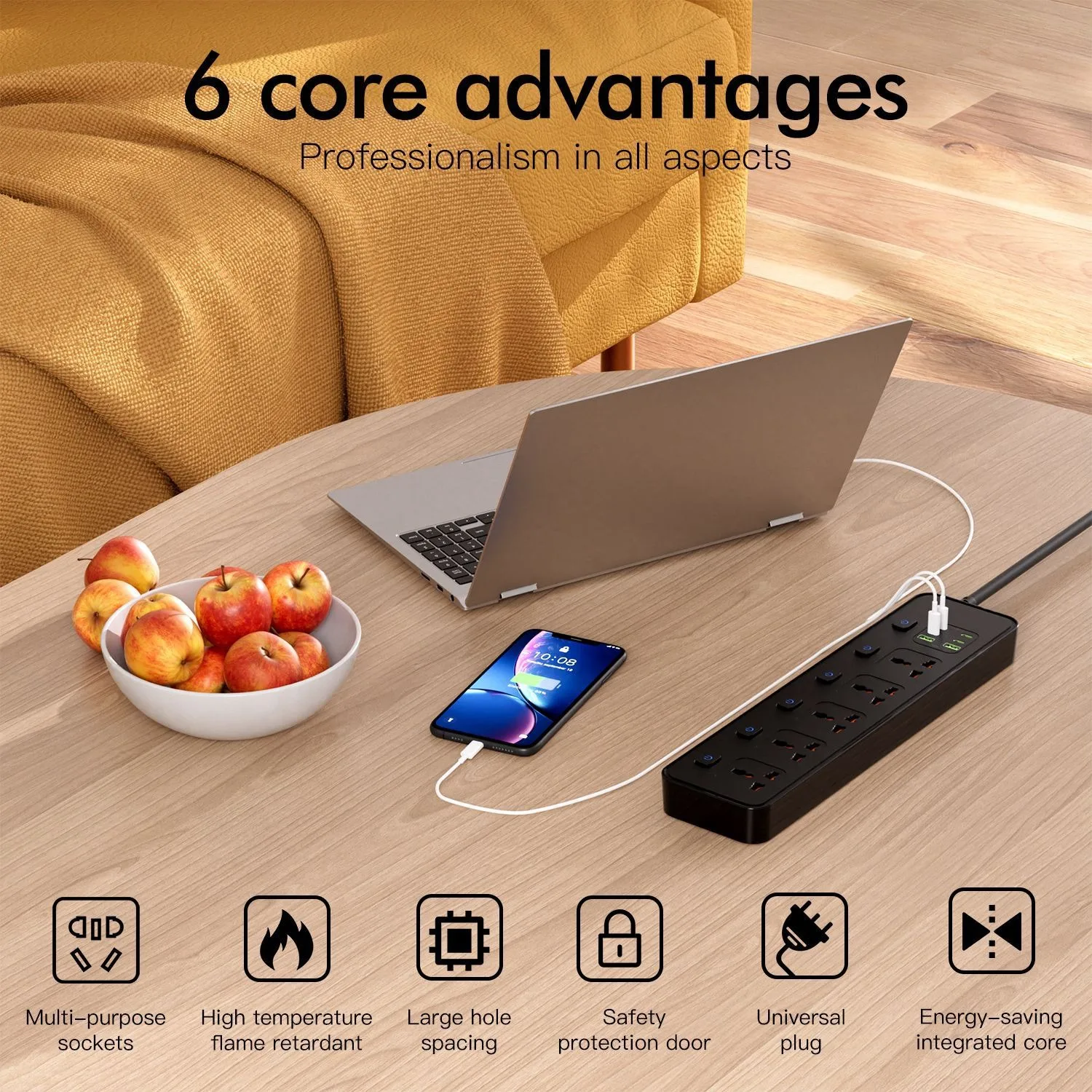Toma de extensión de regleta U - Smart Plug Surge Protector reseña y precio