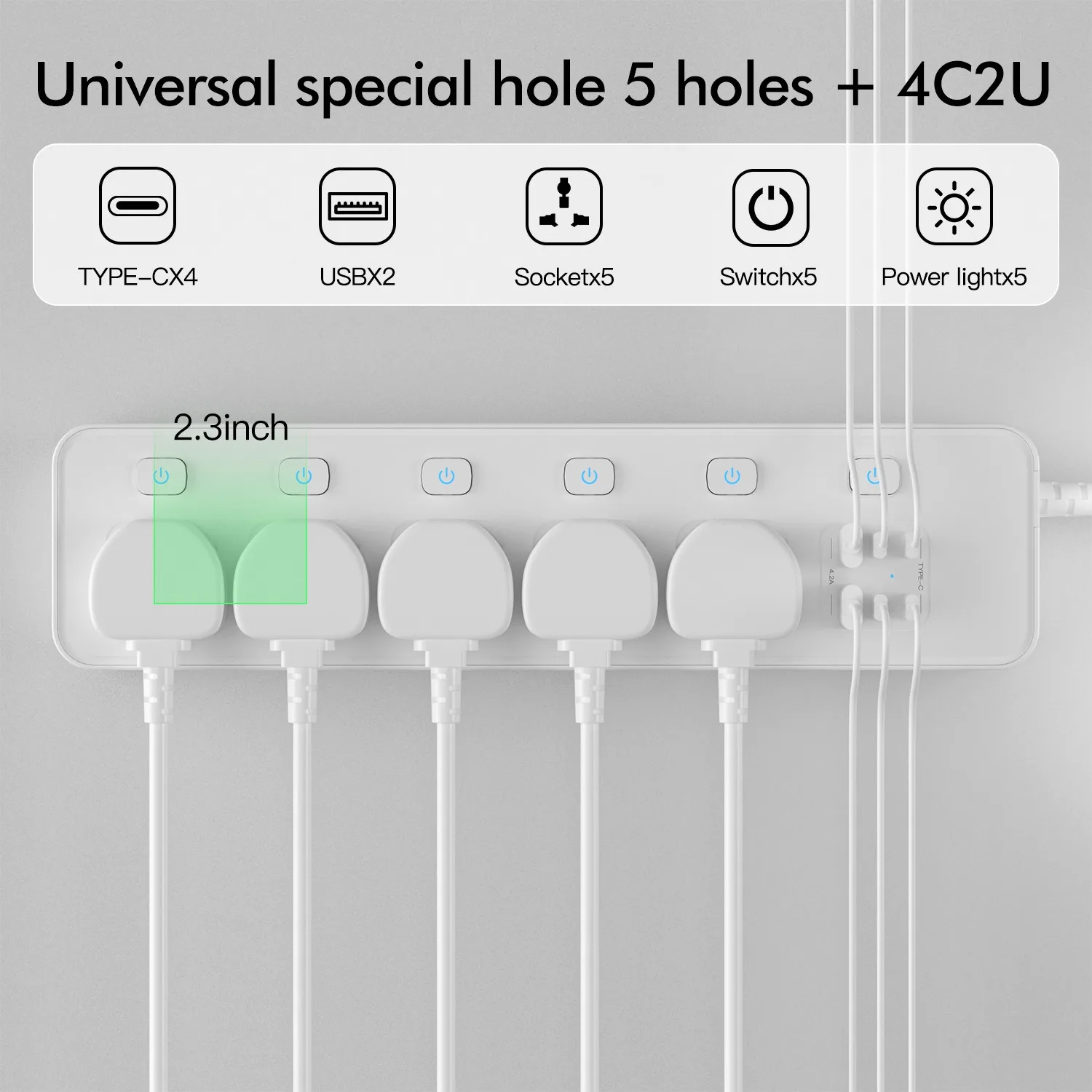Toma de extensión de regleta U - Smart Plug Surge Protector reseña y precio