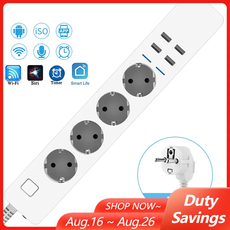 Regleta inteligente WiFi multi - Smart Power Strip 4 Outlet Usb reseña y precio
