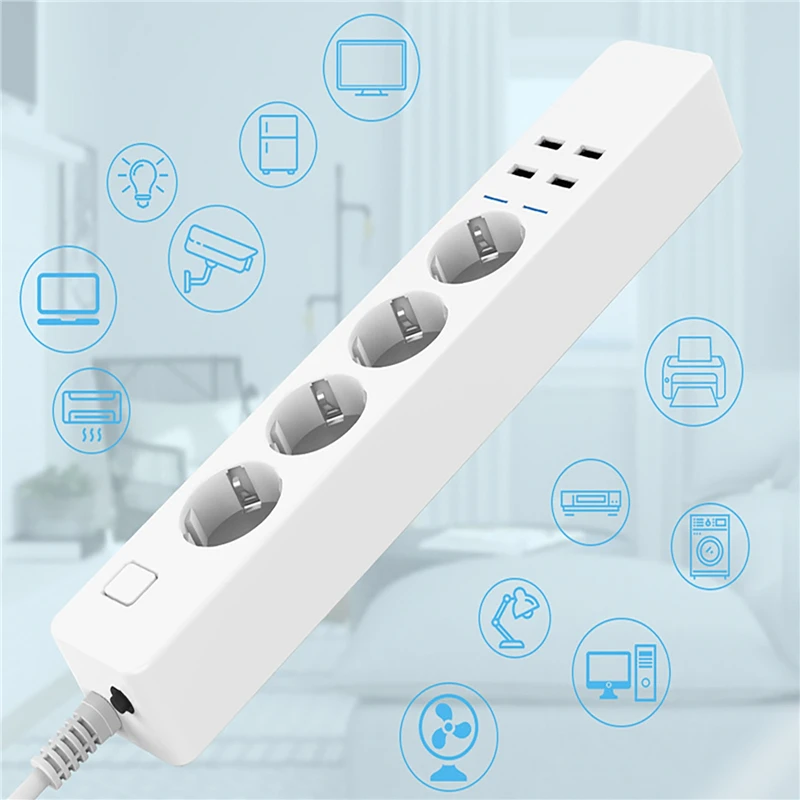 Regleta inteligente WiFi multi - Smart Power Strip 4 Outlet Usb reseña y precio