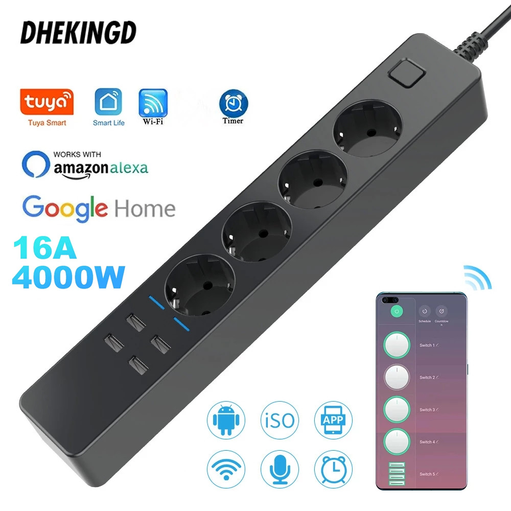 Regleta inteligente WiFi de 1. - Smart Power Strip 4 Outlet Usb reseña y precio
