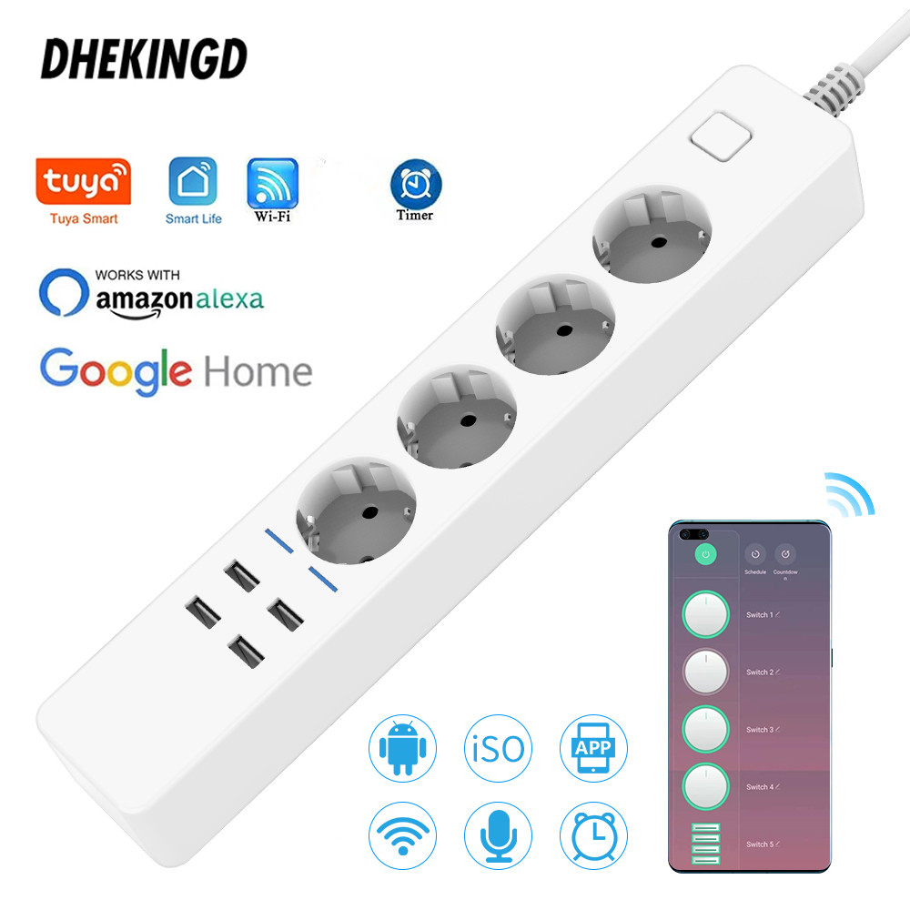 Regleta inteligente WiFi de 1. - Smart Power Strip 4 Outlet Usb reseña y precio