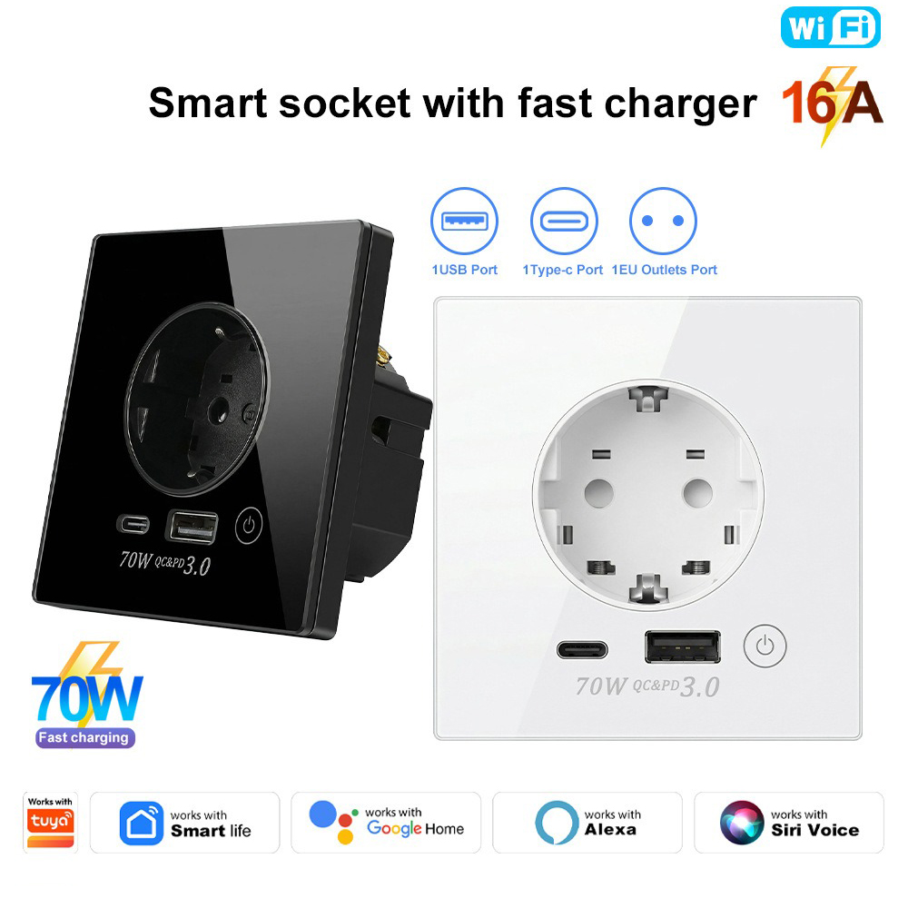 Enchufe de pared inteligente c - Smart Socket 16A Tuya App reseña y precio