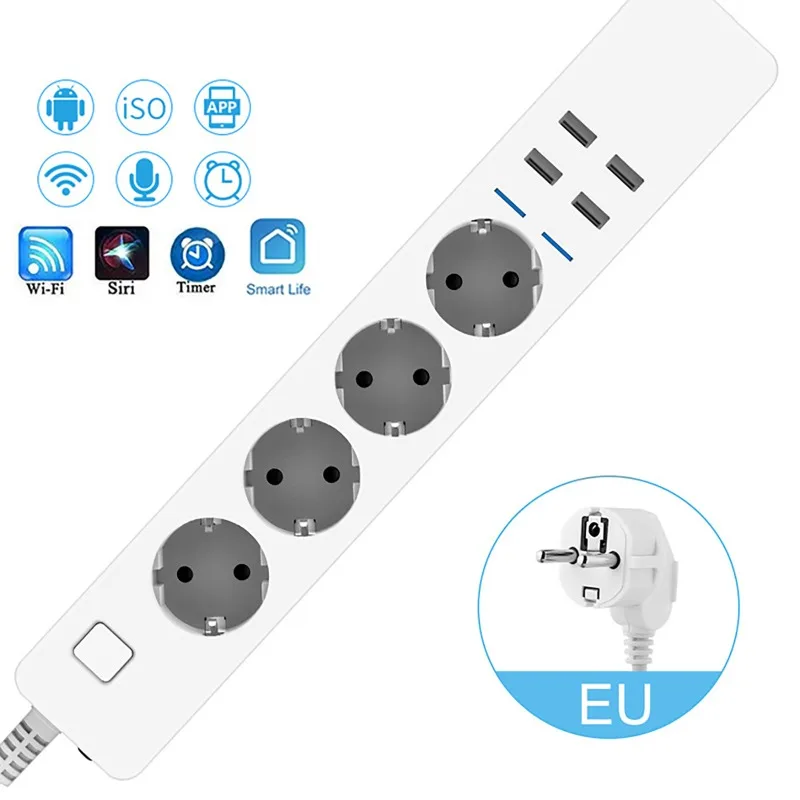 Regleta Inteligente con Wifi,  - Smart Power Strip 4 Outlet Usb reseña y precio