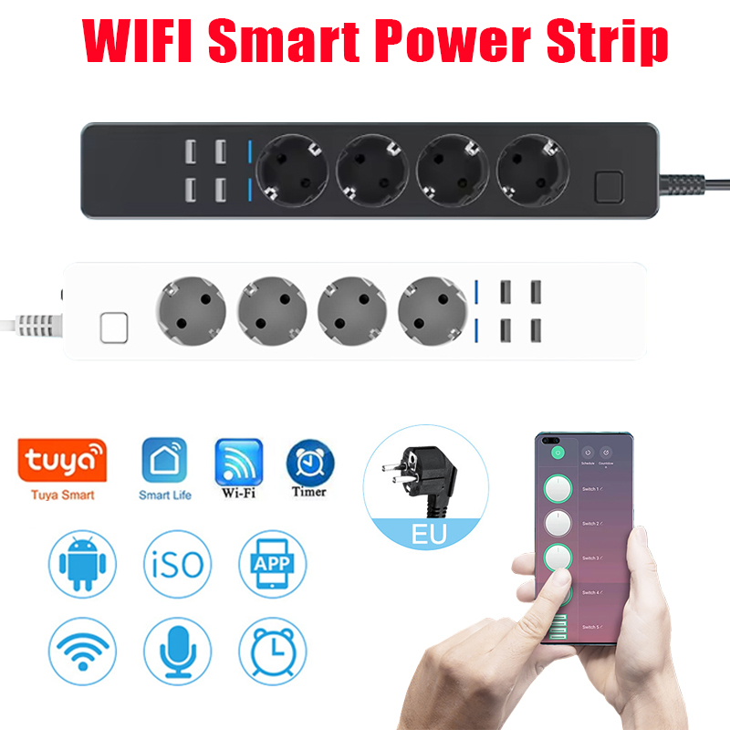 Enchufe Inteligente WIFI con 4 - Smart Power Strip 4 Outlet Usb reseña y precio