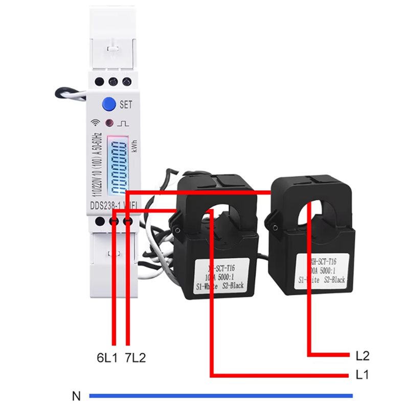 【NOW SAVE】5X 2 fases 3 cables  - Energy Meter Din Rail Wifi reseña y precio