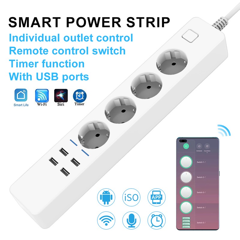 Regleta inteligente con 4 sali - Smart Power Strip 4 Outlet Usb reseña y precio