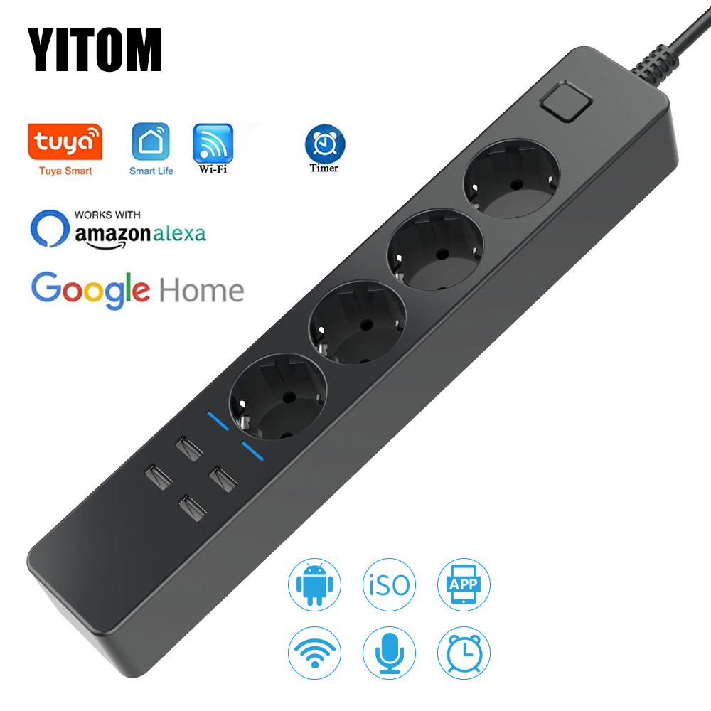 Regleta inteligente Wifi 4 tom - Smart Power Strip 4 Outlet Usb reseña y precio