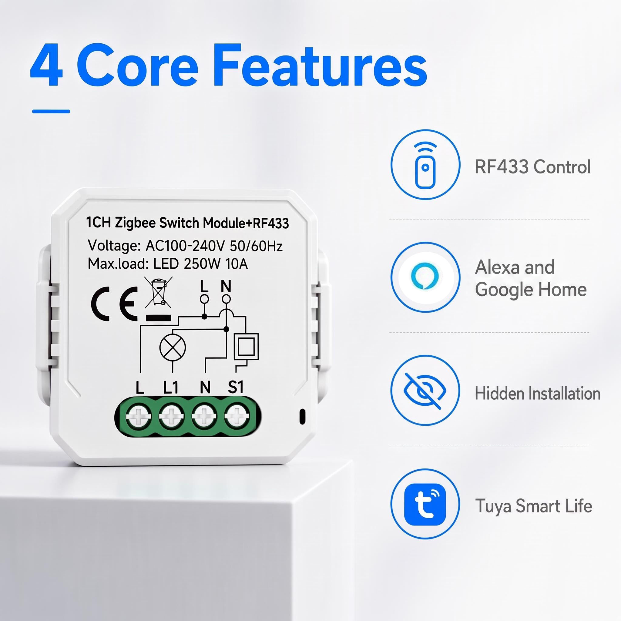 Módulo de Interruptor Intelige - Smart Plug Mini Alexa Google reseña y precio