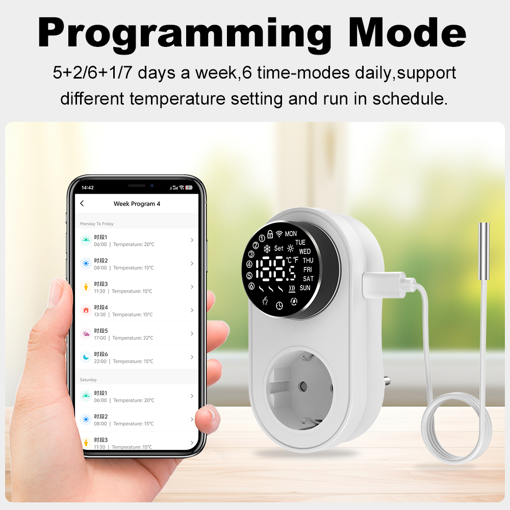 Enchufe termostático inteligen - Smart Socket 16A Tuya App reseña y precio
