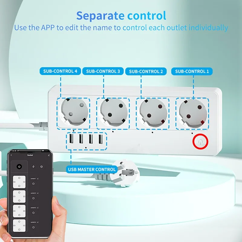 Regleta inteligente con conexi - Smart Power Strip 4 Outlet Usb reseña y precio